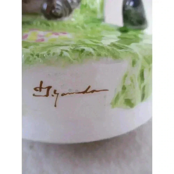 Schmid Y.‎ Yamada vintage music box, revolving Girl with boy Hand painted - Picture 4 of 7